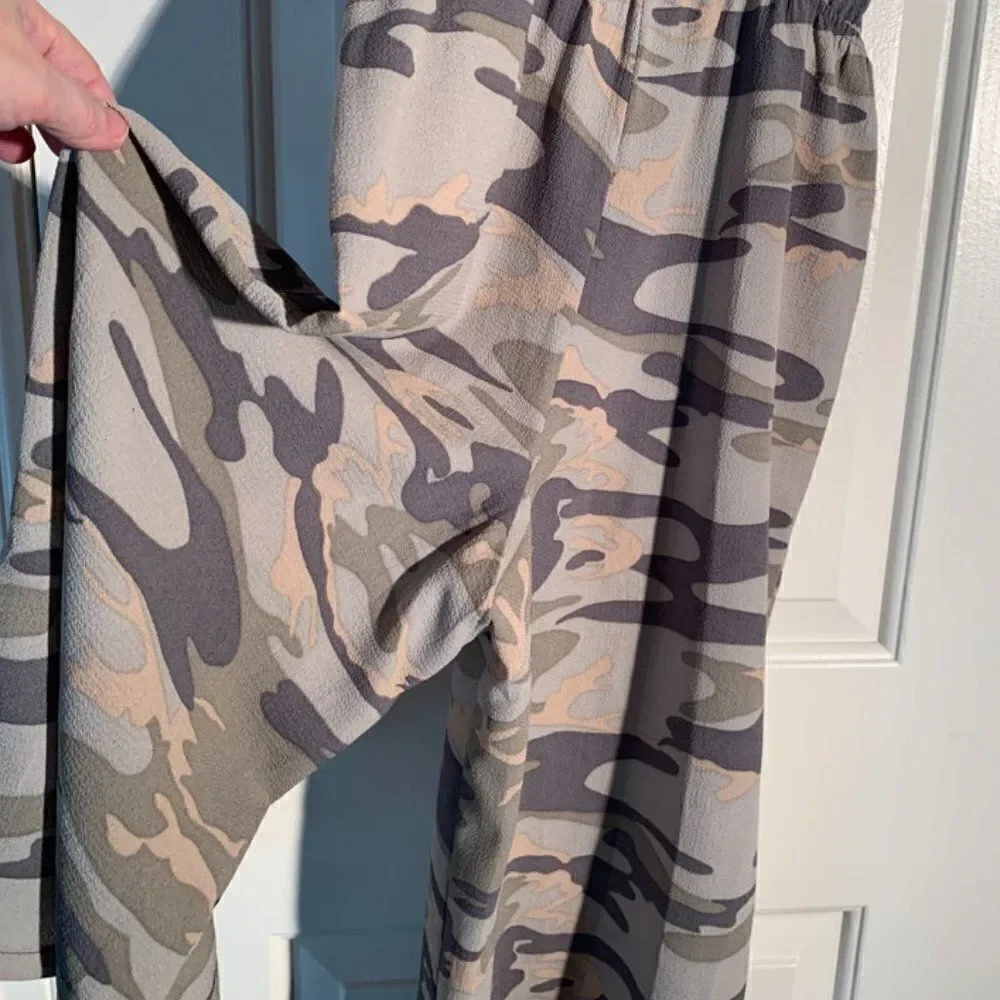 Poppies and Rose Camo Jumpsuit